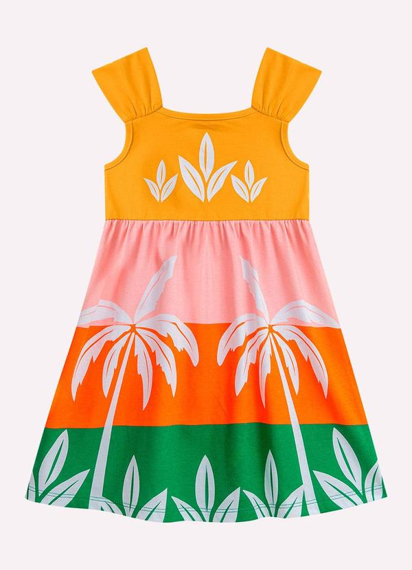 Vestido Infantil Menina Estampa Amarelo