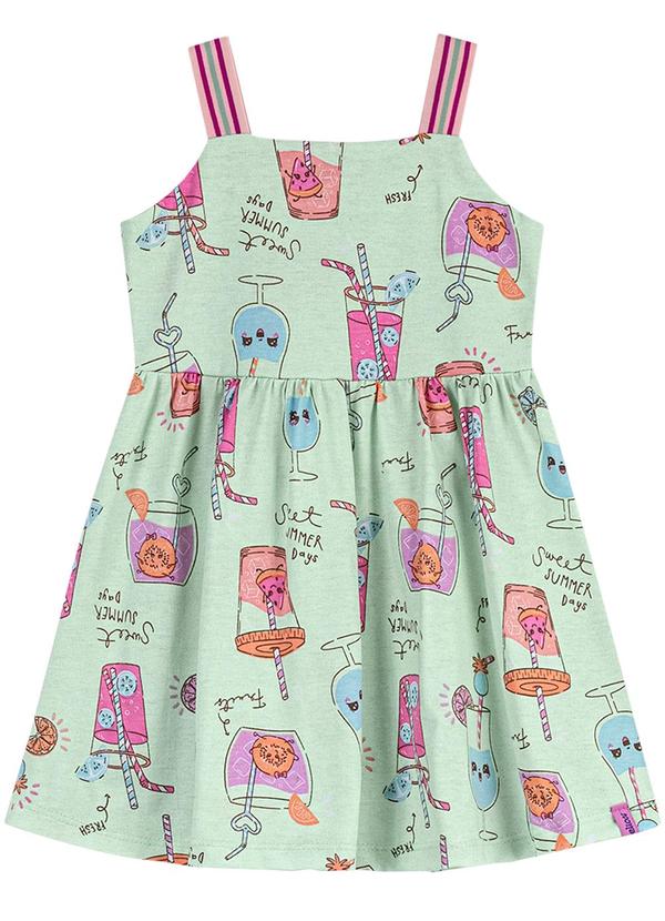 Vestido Infantil Menina Estampa Fresh Verde
