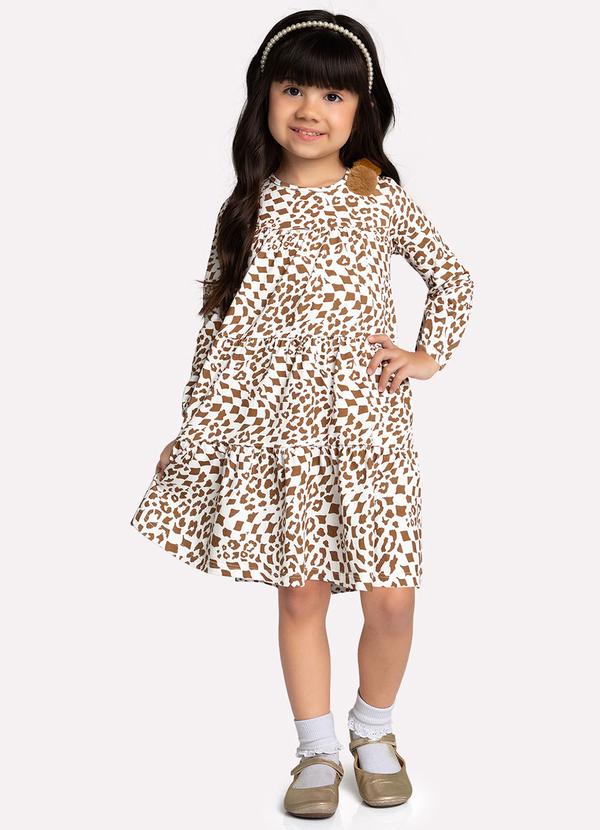 Vestido Infantil Menina Estampa Off White