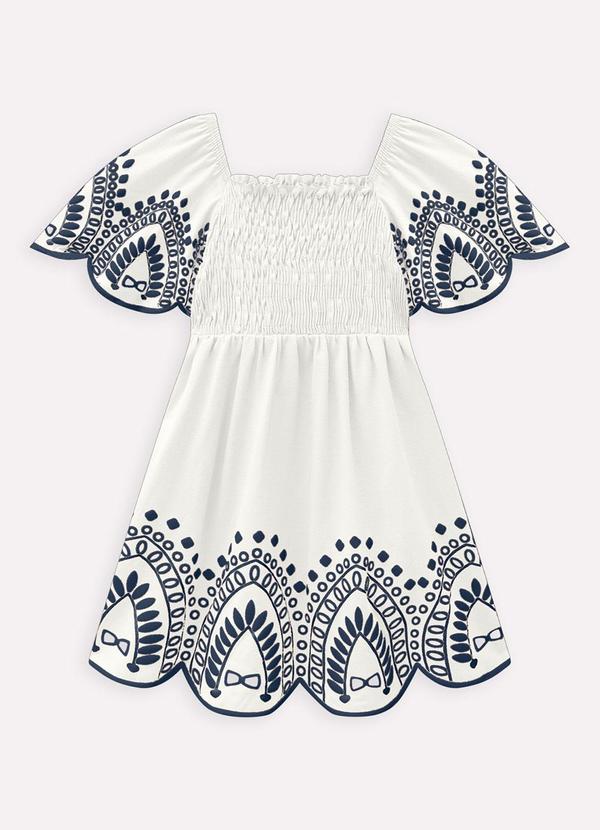Vestido Infantil Menina Estampa Off White