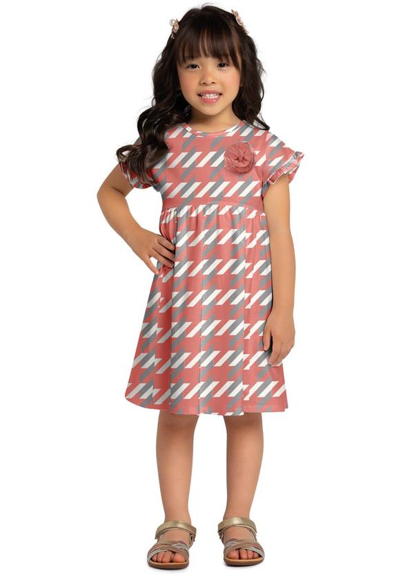 Vestido Infantil Menina Estampa Rosa