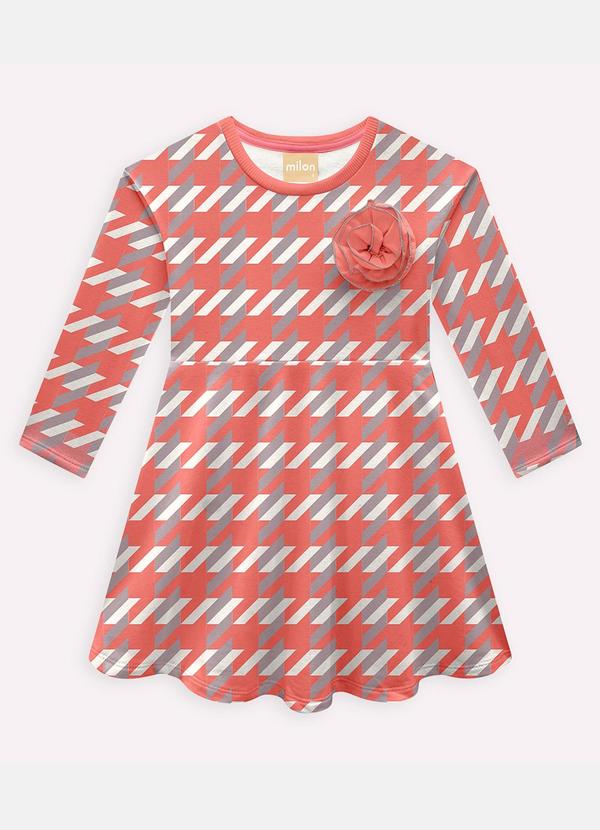 Vista 2 Vestido Infantil Menina Estampa Rosa Milon Milon
