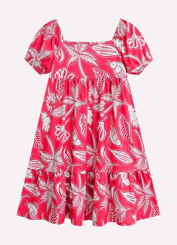 Vestido Infantil Menina Estampa Rosa