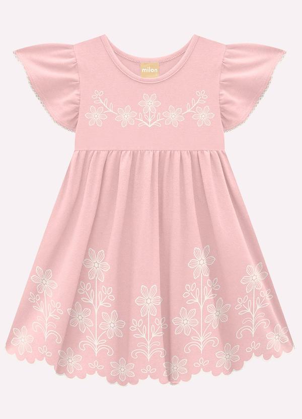 Vestido Infantil Menina Estampa Rosa