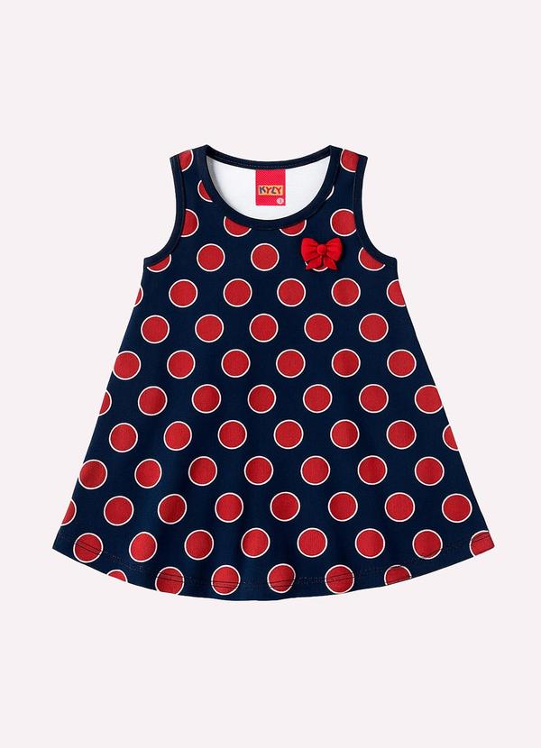 Vestido Infantil Menina Estampado Azul Marinho
