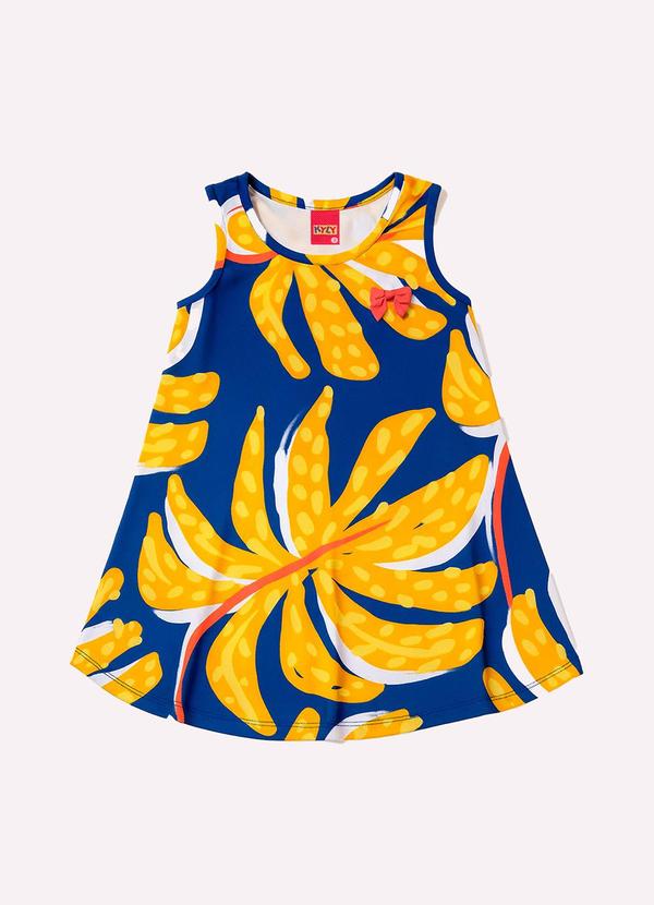 Vestido Infantil Menina Estampado Azul