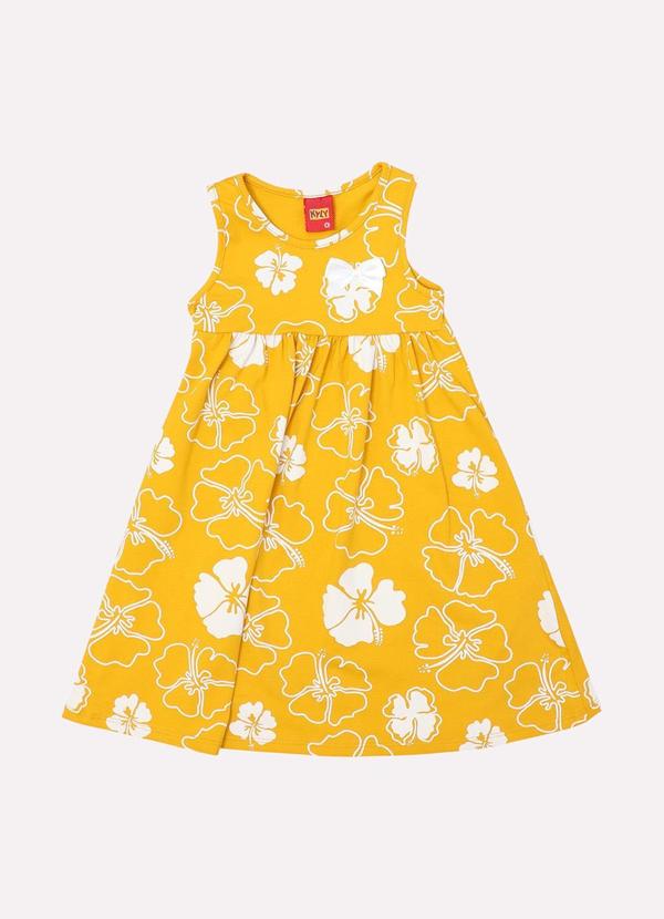 Vista 2 Vestido Infantil Menina Estampado Branco Kyly Kyly