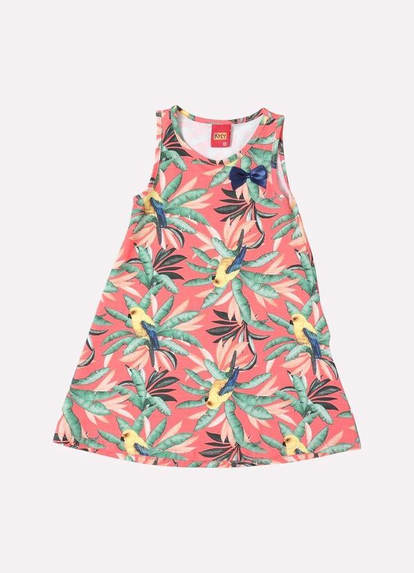 Vestido Infantil Menina Estampado Laranja