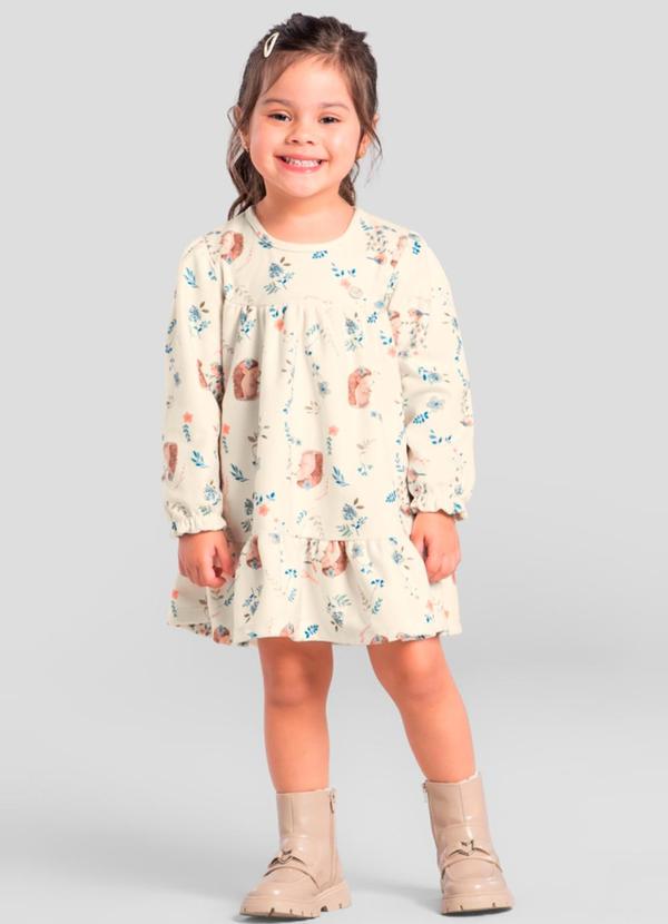 Vestido Infantil Menina Estampado Natural