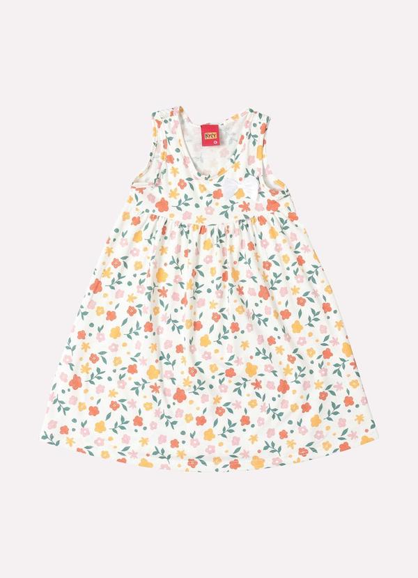 Vestido Infantil Menina Estampado Off White