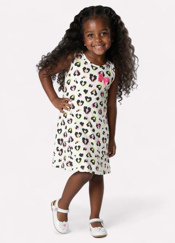 Vestido Infantil Menina Estampado Off White