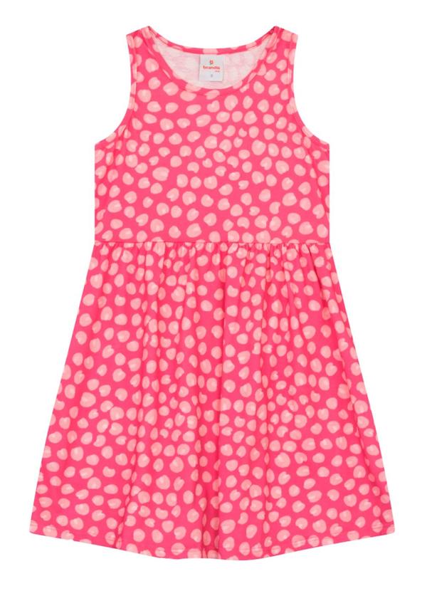 Vista 2 Vestido Infantil Menina Estampado Rosa Brandili Brandili