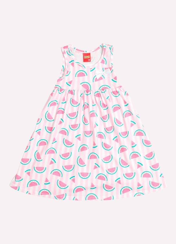Vestido Infantil Menina Estampado Rosa