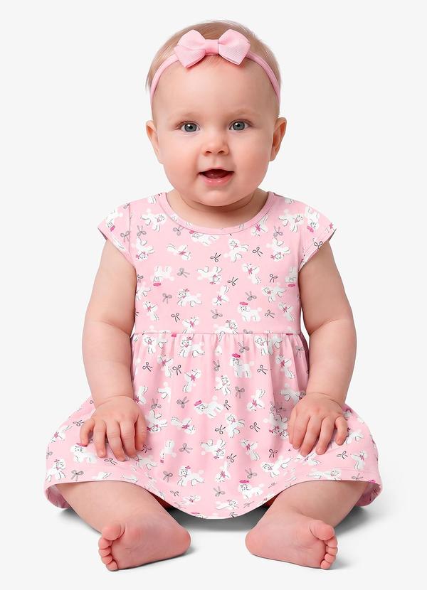 Vestido Infantil Menina Estampado Rosa