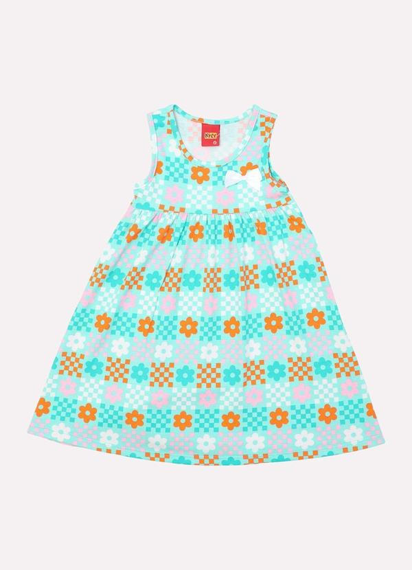 Vestido Infantil Menina Estampado Verde