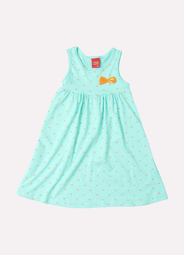 Vestido Infantil Menina Estampado Verde