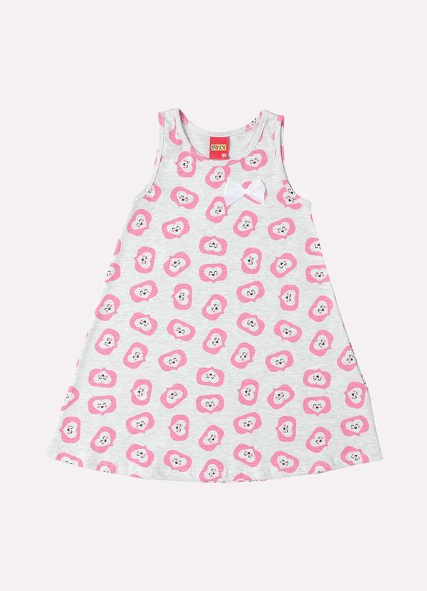 Vista 2 Vestido Infantil Menina Evasê Cinza Kyly Kyly