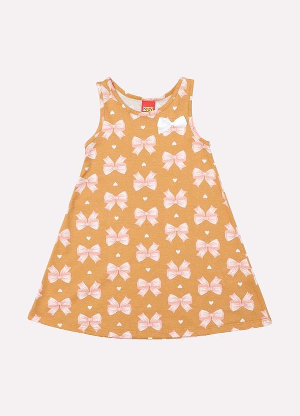 Vestido Infantil Menina Evasê Marrom