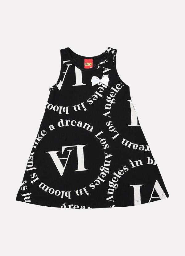 Vista 2 Vestido Infantil Menina Evasê Preto Kyly Kyly