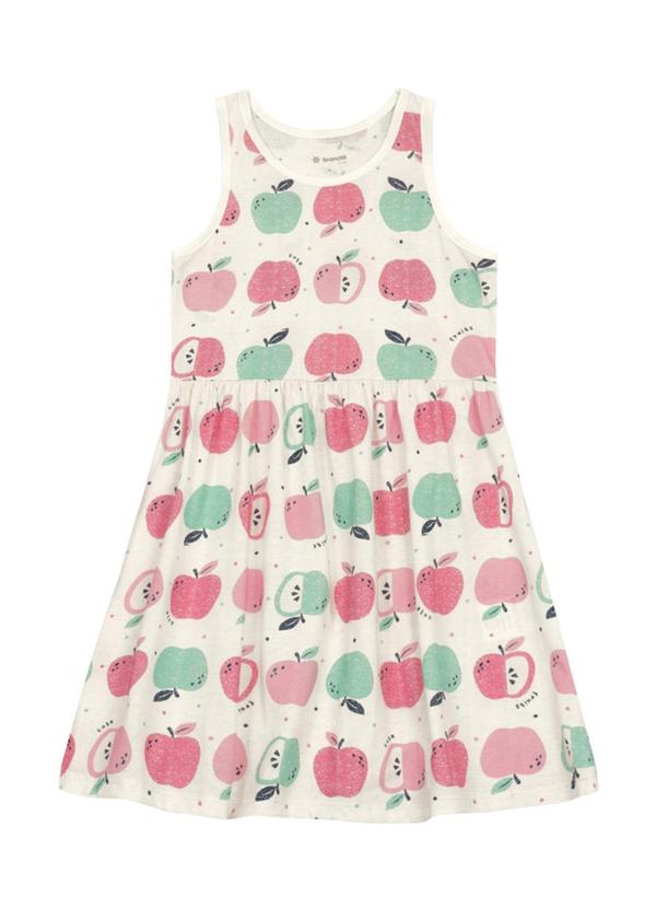 Vista 2 Vestido Infantil Menina Floral Bege Brandili Brandili