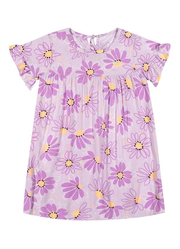 Vista 2 Vestido Infantil Menina Floral Elian Roxo Elian