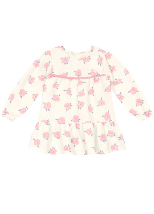 Vestido Infantil Menina Floral Natural
