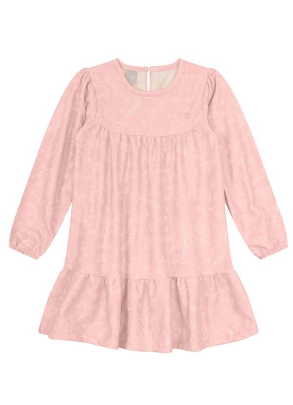 Vestido Infantil Menina Floral Rosa
