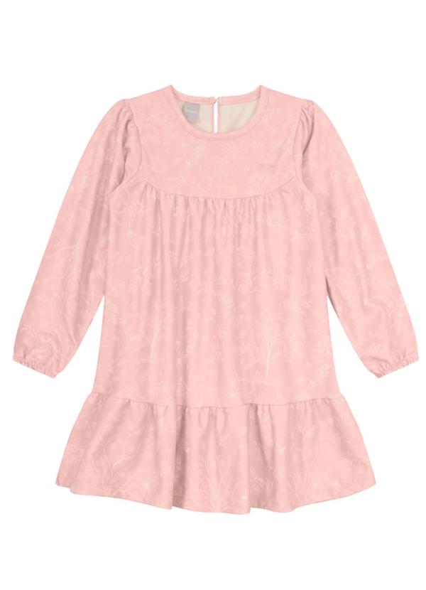 Vestido Infantil Menina Floral Rosa