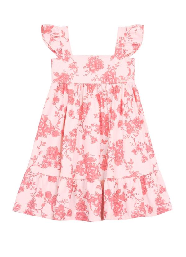 Vista 2 Vestido Infantil Menina Floral Rosa Brandili Mundi Brandili Mundi