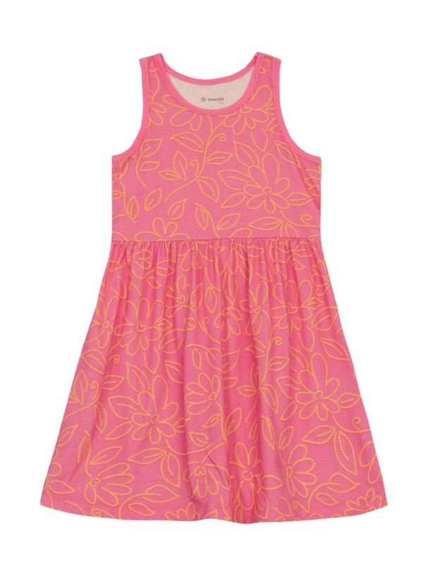 Vestido Infantil Menina Floral Rosa