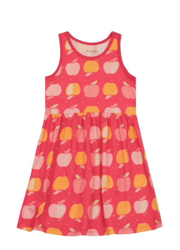 Vista 2 Vestido Infantil Menina Floral Vermelho Brandili Brandili