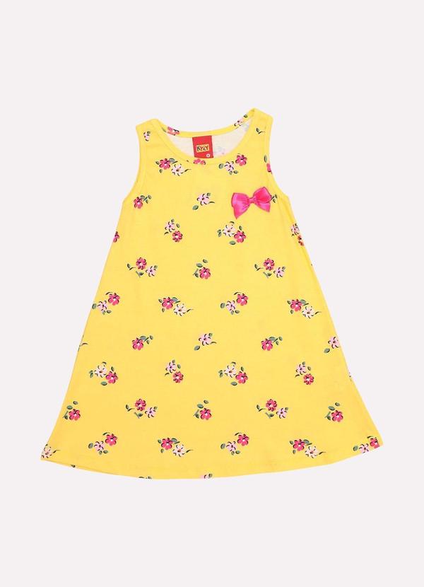 Vestido Infantil Menina Flores Amarelo