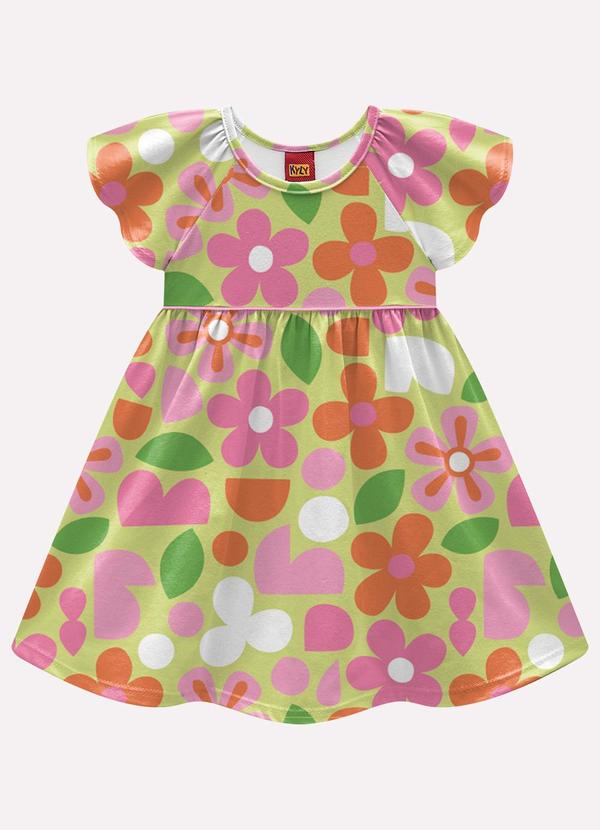 Vestido Infantil Menina Flores Amarelo