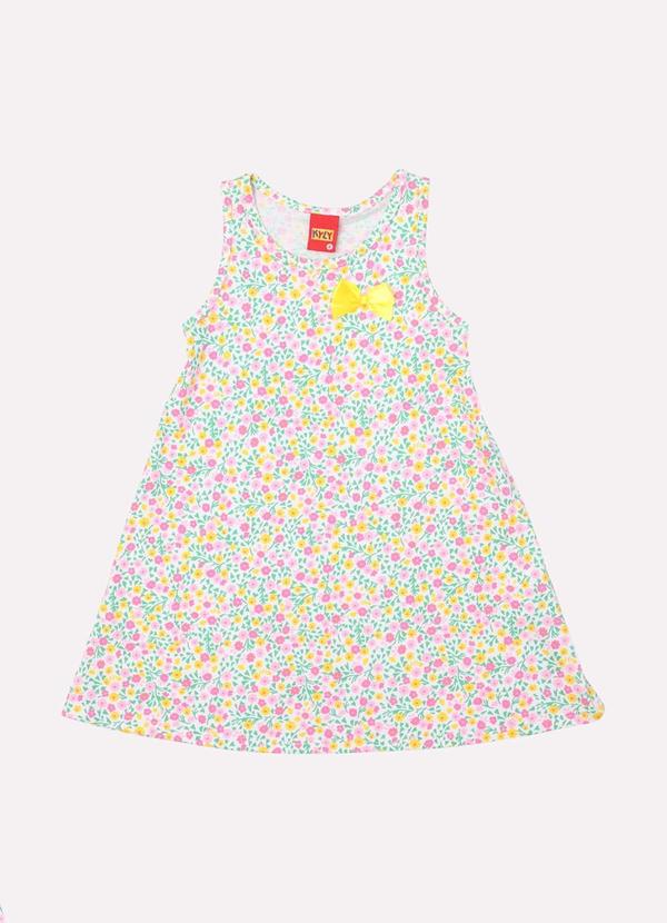 Vestido Infantil Menina Flores Branco