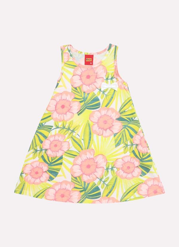 Vestido Infantil Menina Flores Branco