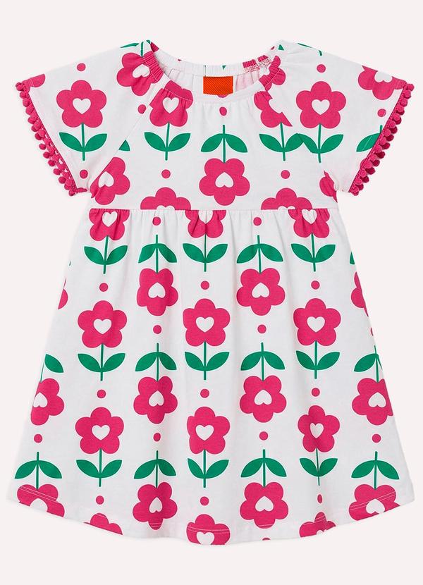 Vestido Infantil Menina Flores Branco