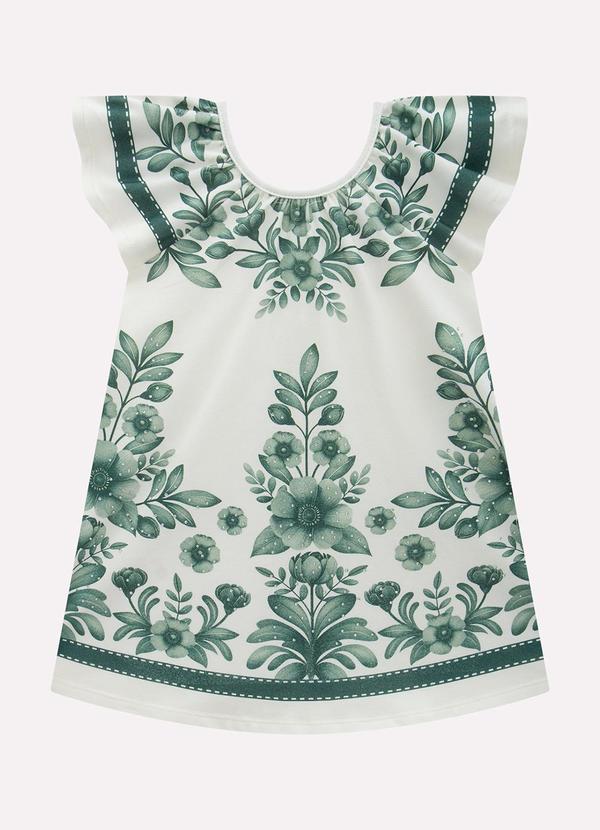 Vestido Infantil Menina Flores Milon Verde