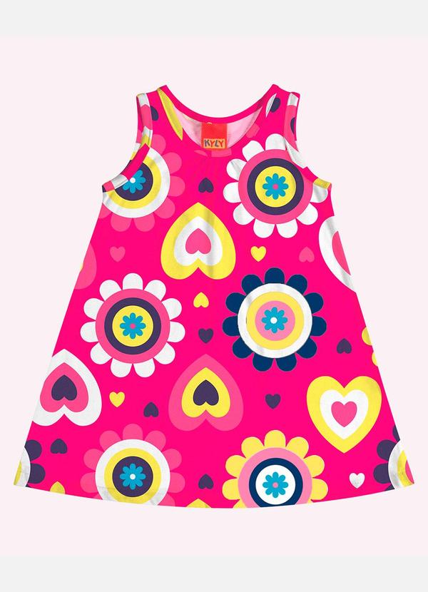 Vestido Infantil Menina Flores Rosa