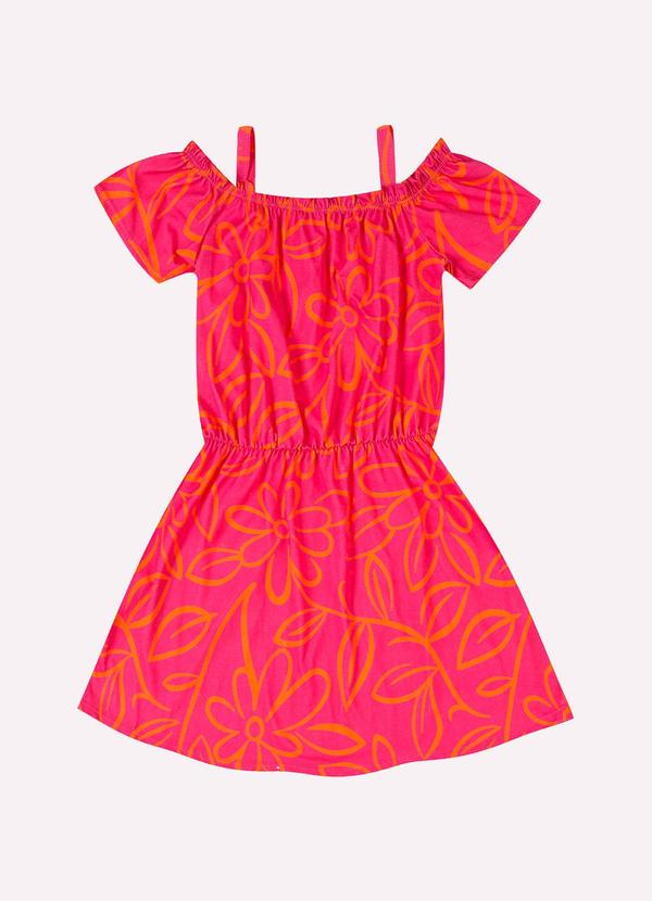 Vestido Infantil Menina Flores Rosa