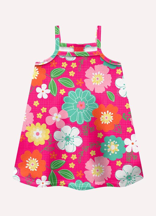 Vestido Infantil Menina Flores Rosa