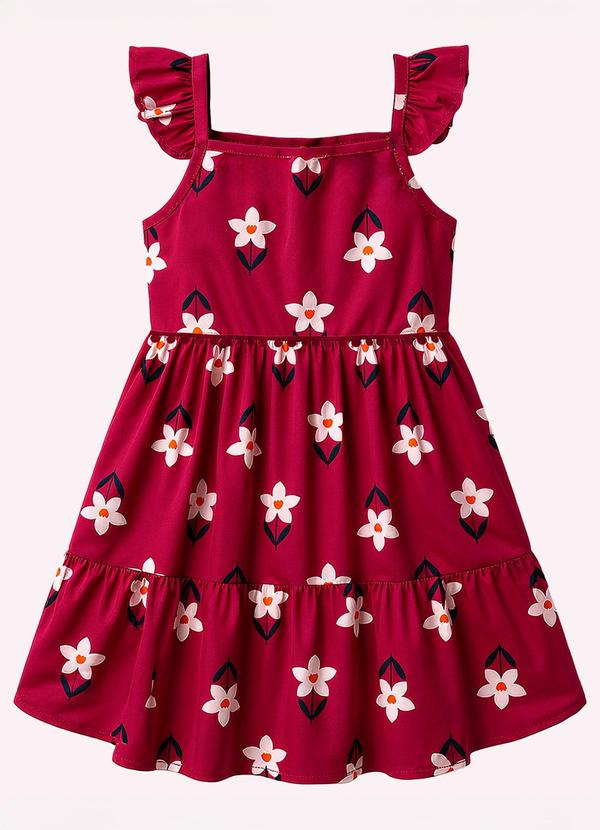 Vestido Infantil Menina Flores Rosa