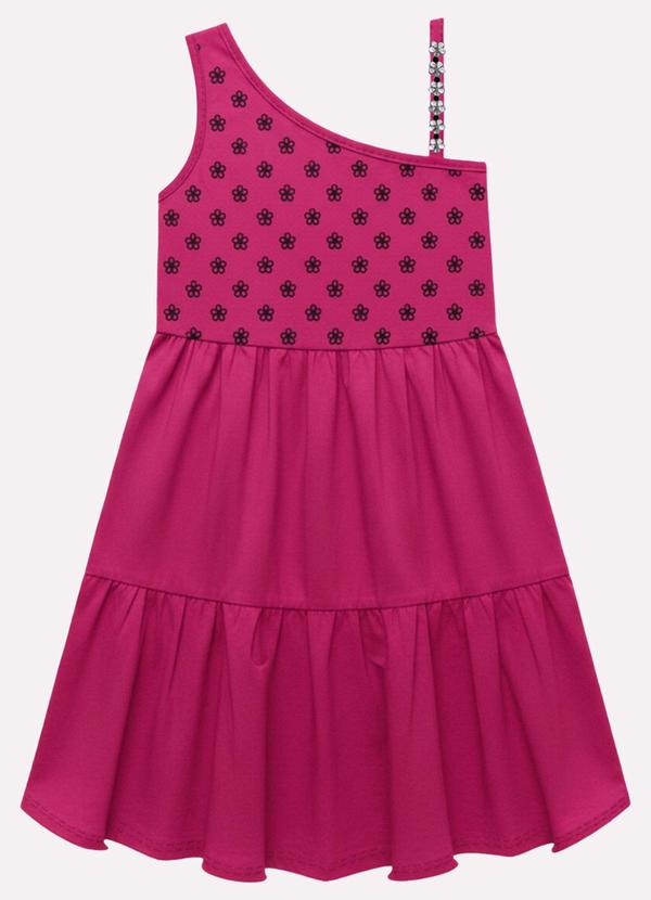 Vestido Infantil Menina Flores Roxo