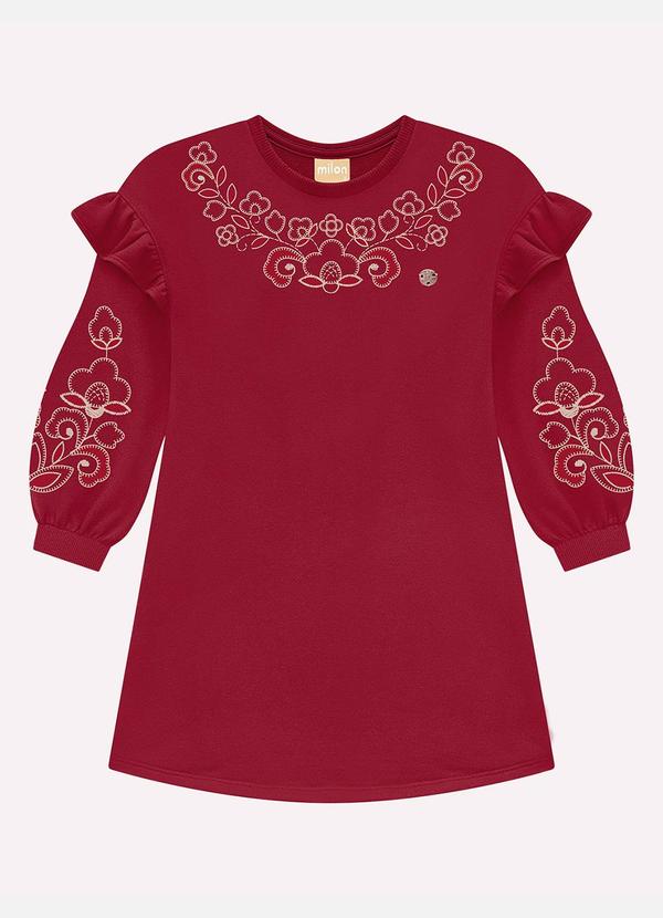 Vista 2 Vestido Infantil Menina Flores Vermelho