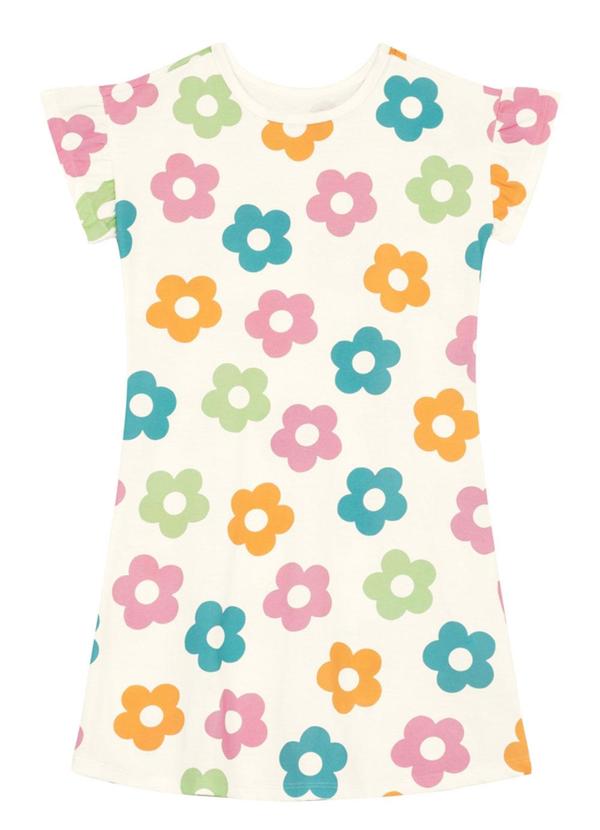 Vestido Infantil Menina Florido Colorido Natural