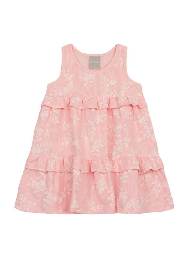 Vestido Infantil Menina Florido Rosa