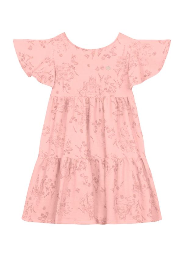 Vista 2 Vestido Infantil Menina Florido Rosa Brandili Mundi Brandili Mundi