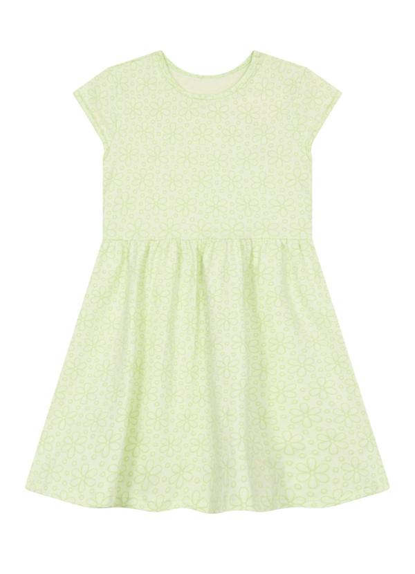 Vestido Infantil Menina Florido Verde
