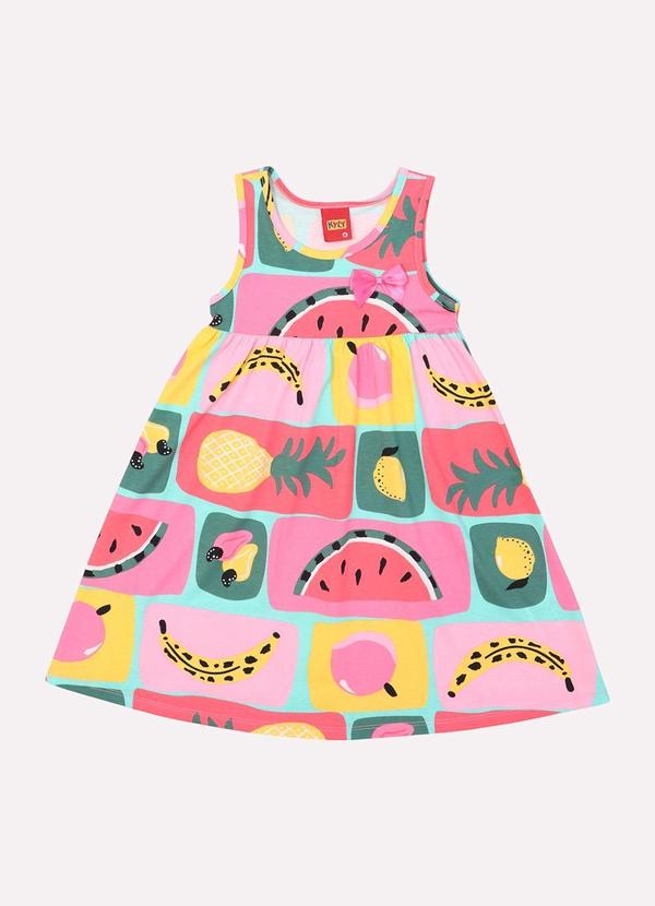 Vista 2 Vestido Infantil Menina Fruta Verde Kyly Kyly