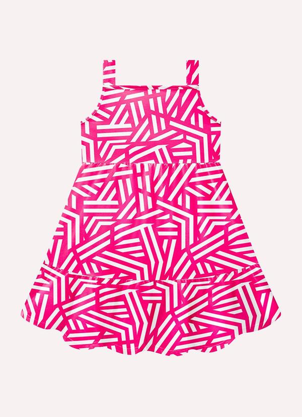 Vestido Infantil Menina Geométrica Rosa