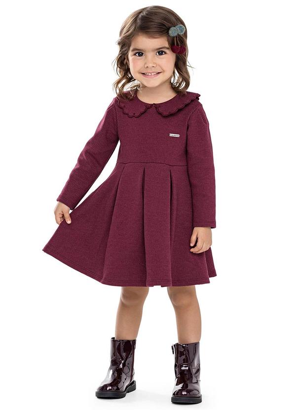 Vestido Infantil Menina Gola Boneca Vermelho